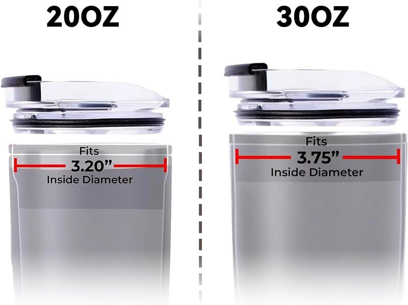 dscvr 2 Pcs Tumbler Replacement Lid Spill Proof, Shatter Resistant, Perfect Fit Lids Compatible with YETI Rambler, Ozark Trails,Fits Inside Diameter of 3.75 inch Tumbler (30 oz., Black) - Image 2